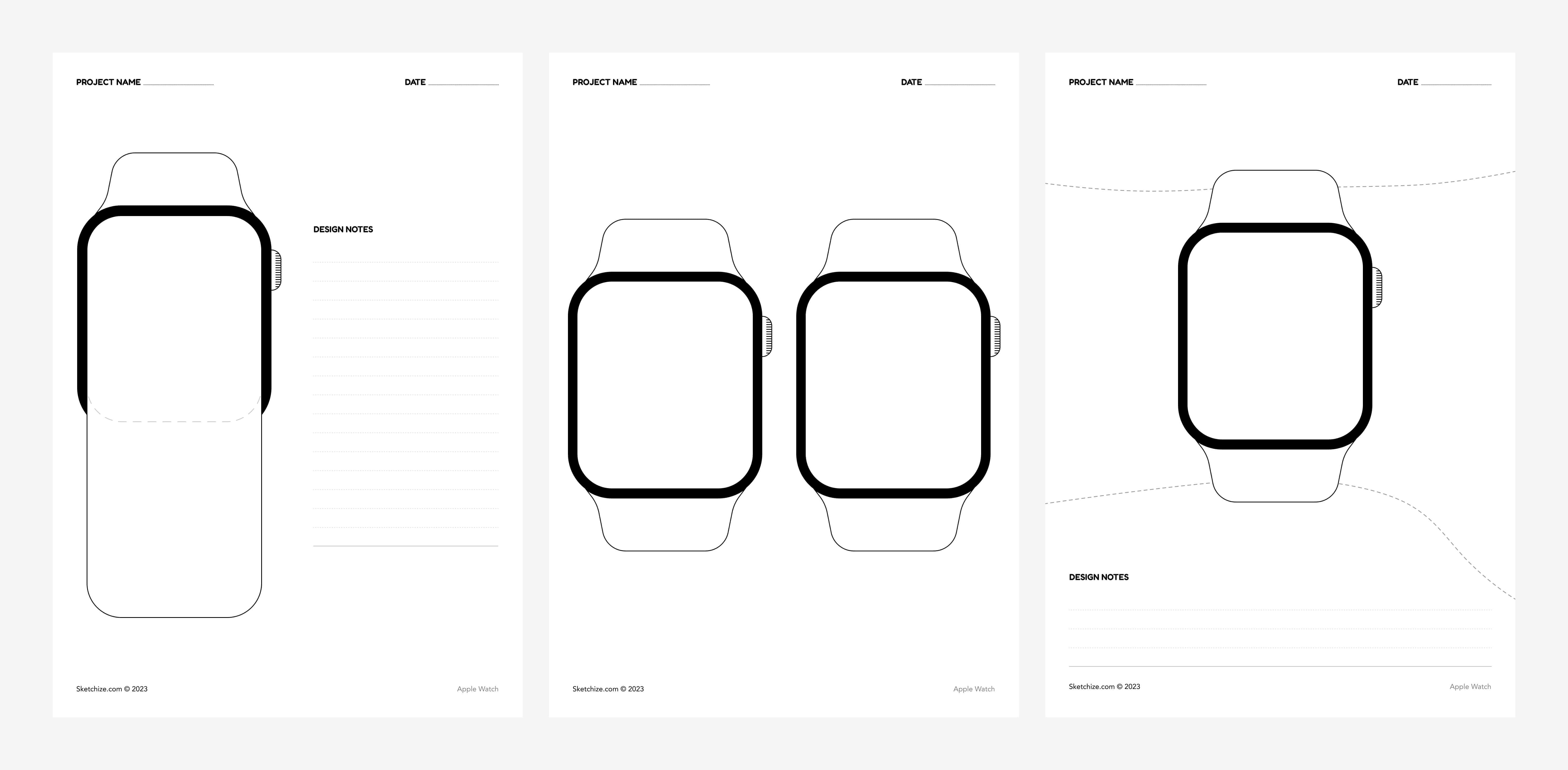 Apple Watch wireframe template
