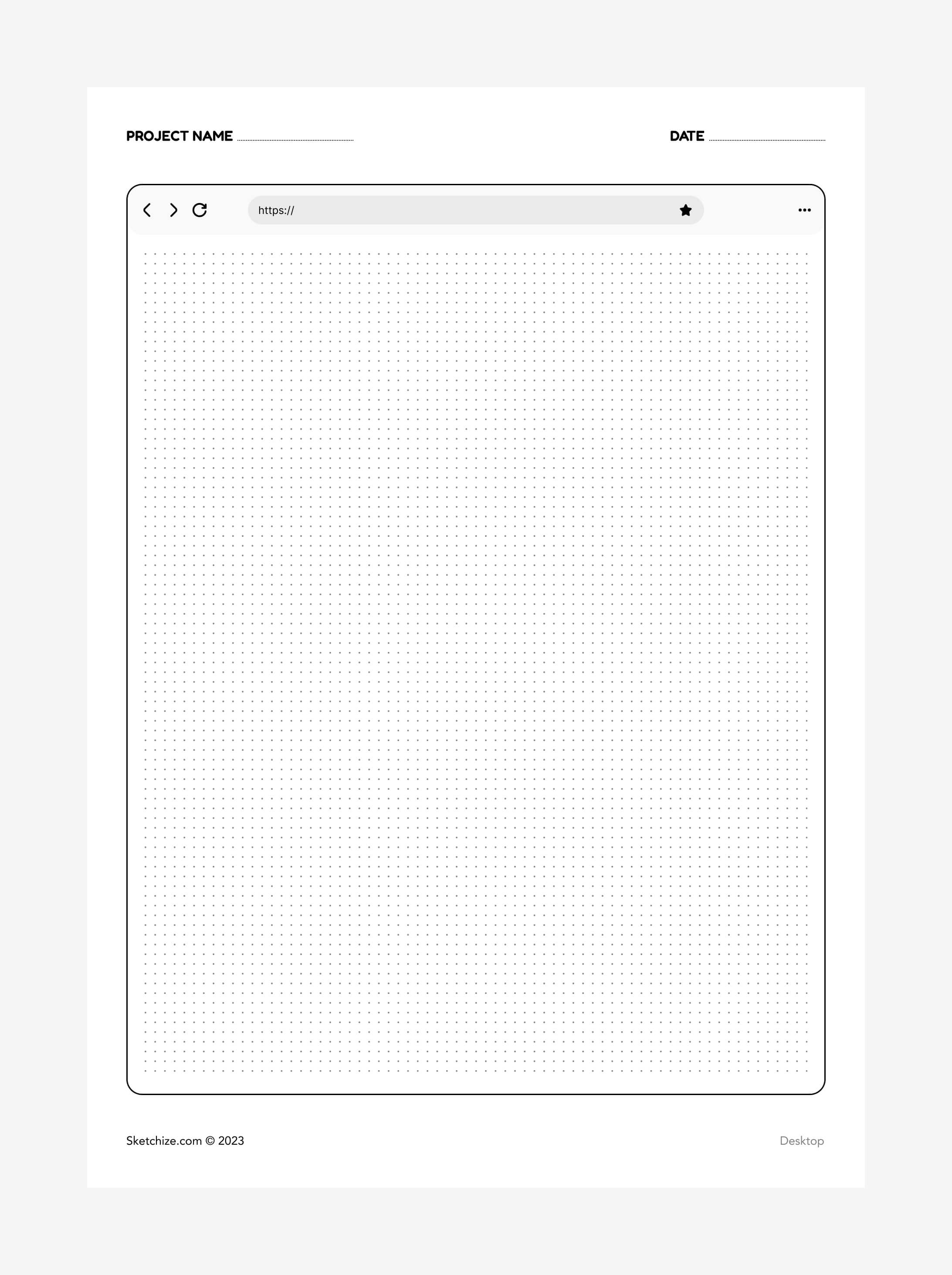 Desktop browser wireframe template