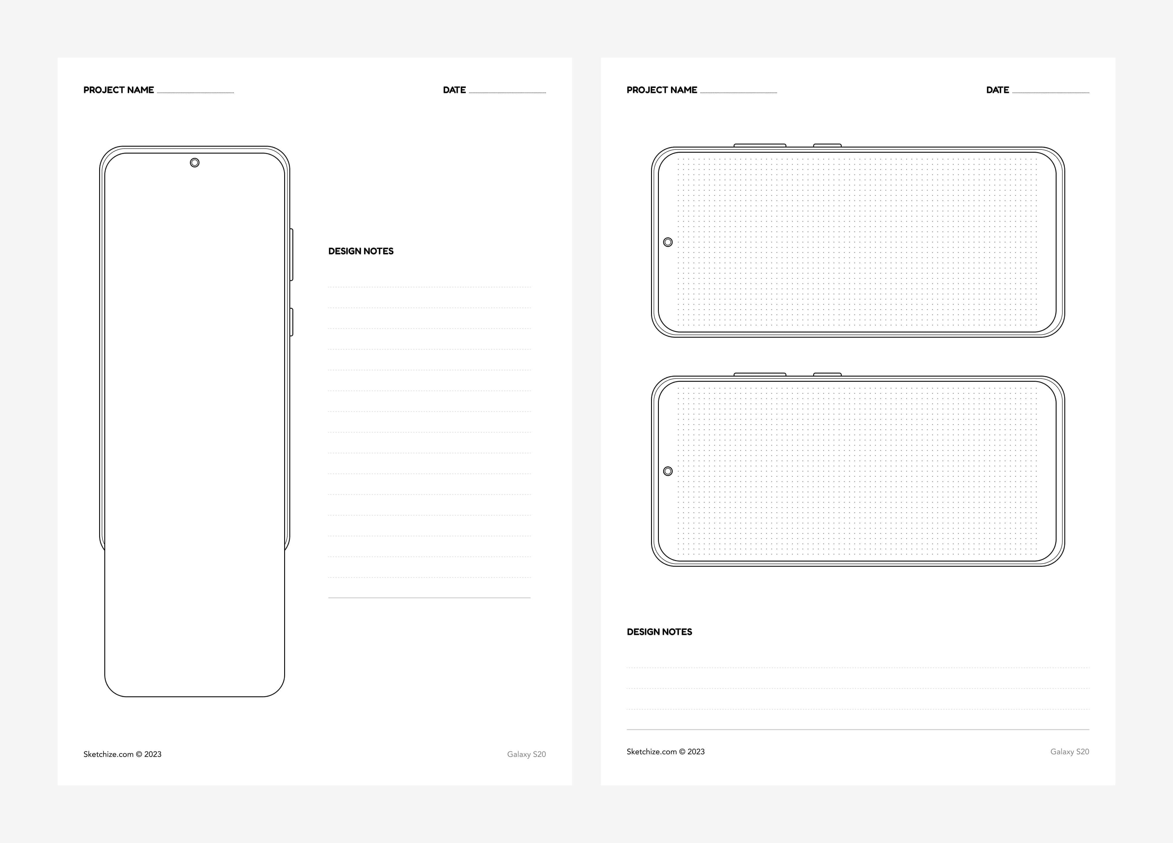 Galaxy 2-up wireframe template