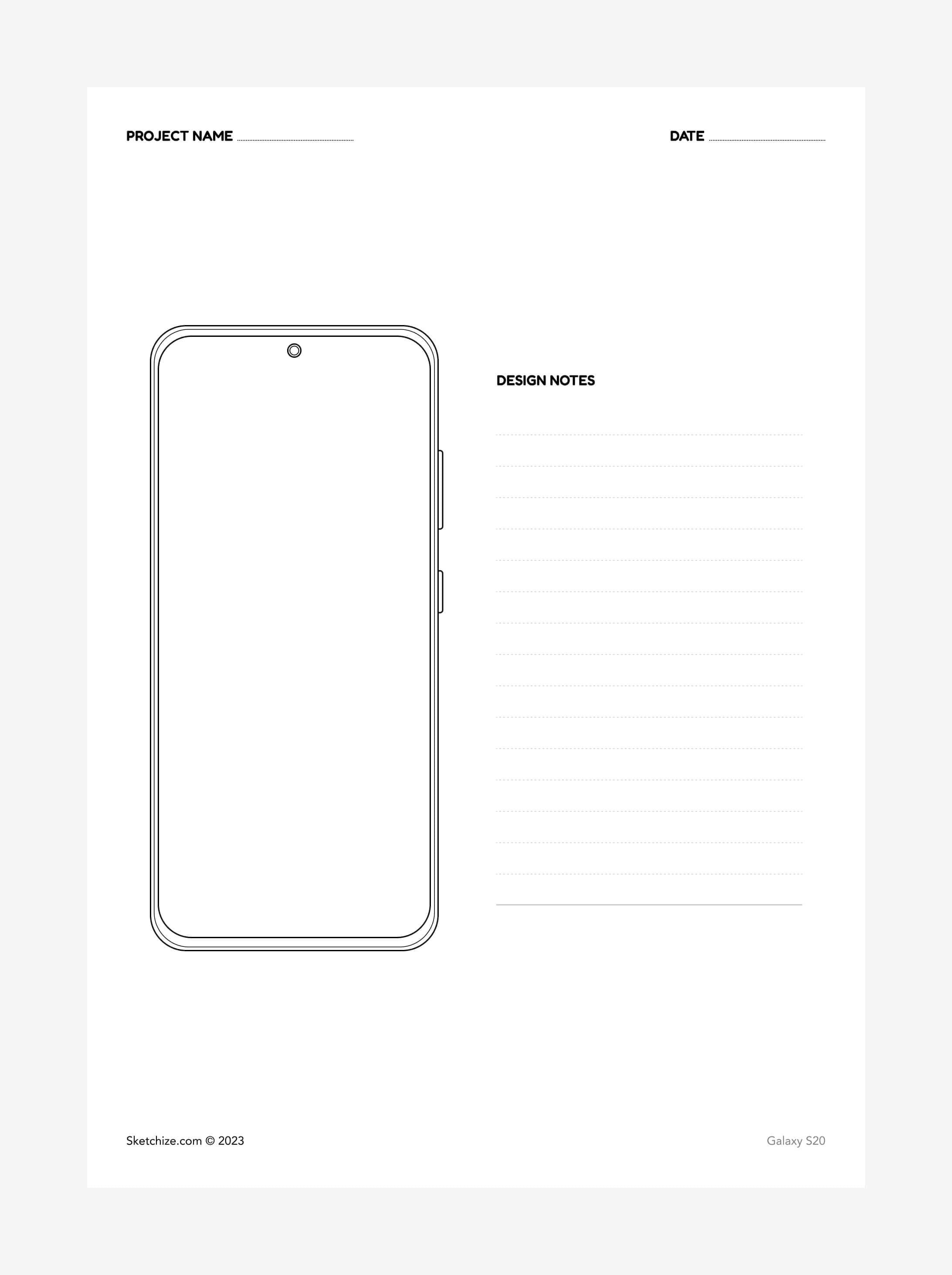 Single Galaxy wireframe template