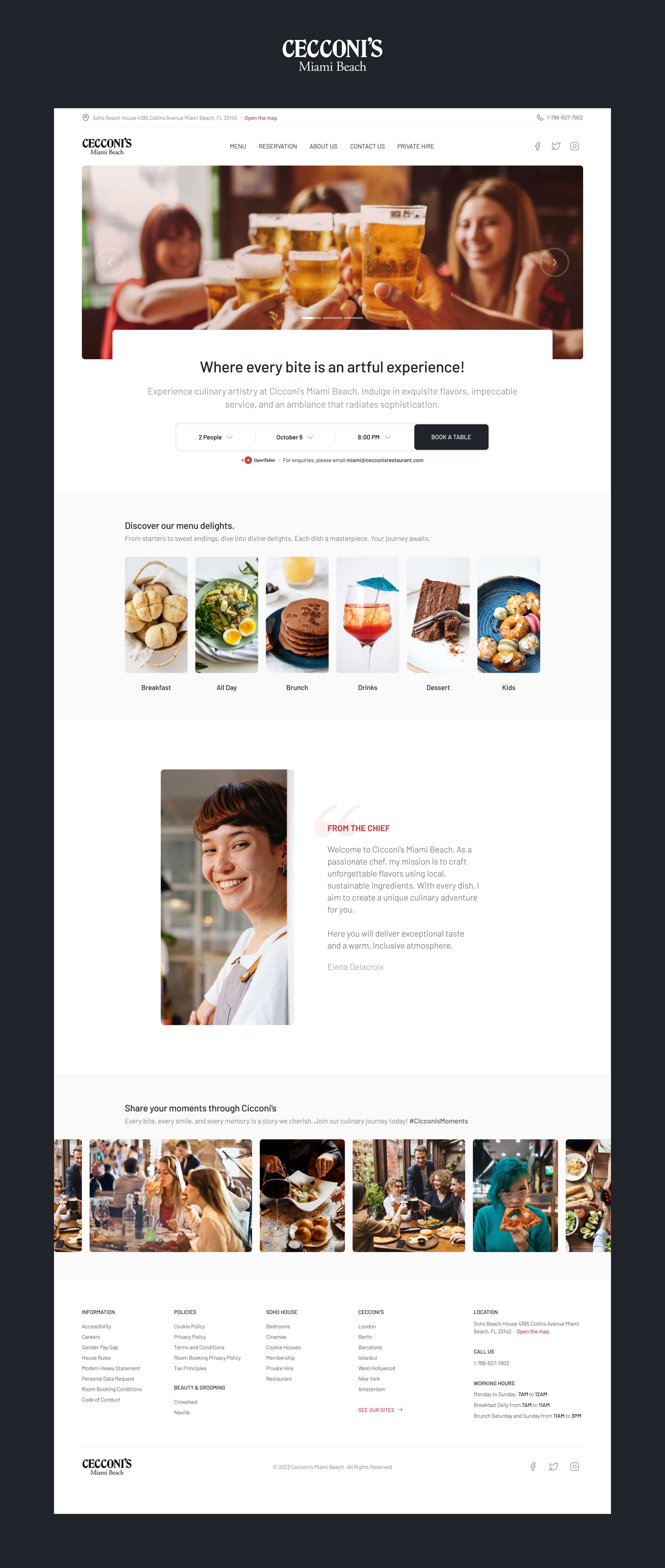 Homepage design