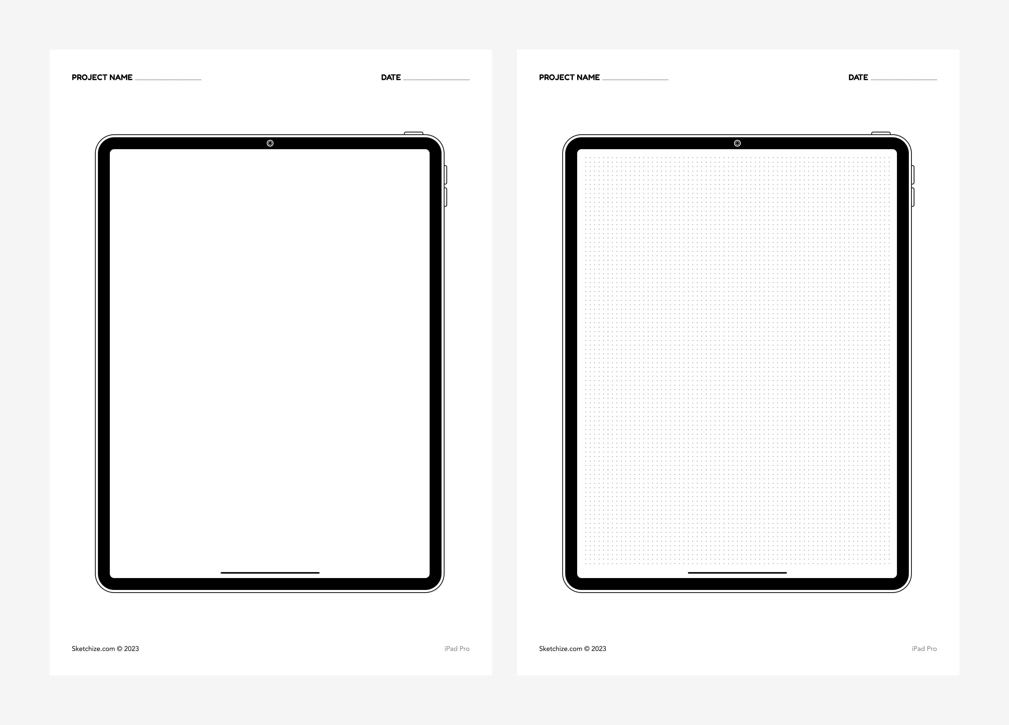Additionally, I’ve designed wireframe sheets for the iPad Pro, perfect for those envisioning and creating sleek tablet interfaces.